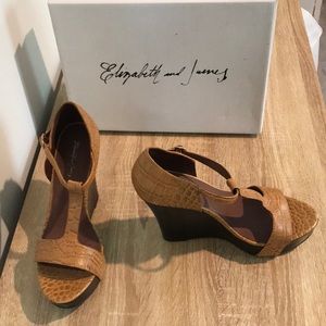 Elizabeth and James Hanah wedges. NIB. Womens size 9.5